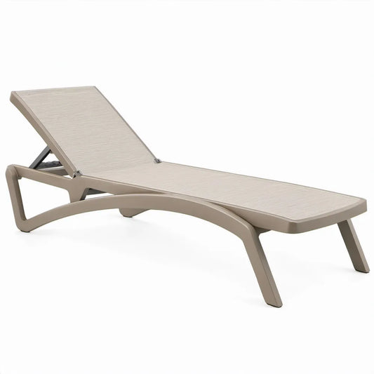 Ligbed met verstelbare rugleuning 190 x 70 x 30 cm taupe
